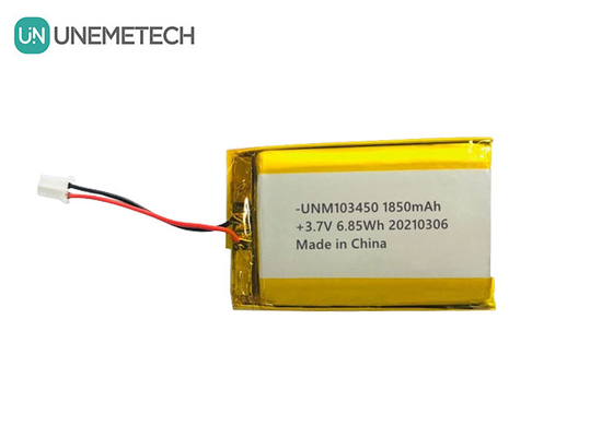 103450 3.7V 1850mAh রিচার্জযোগ্য লিপো ব্যাটারি আইইসি 62133 ইউএন 38.3 এমএসডিএস অনুমোদিত লিথিয়াম পলিমার ব্যাটারি