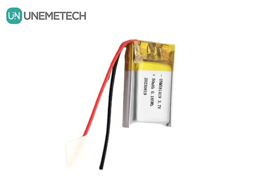 আল্ট্রা ছোট 3.7v 50mah লিপো ব্যাটারি 15C উচ্চ স্রাব হার লিথিয়াম আয়ন ব্যাটারি 581419