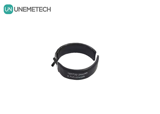 3.7V বাঁকা লিপো ব্যাটারি 150732 মিনিট ক্ষমতা 22mAh বিশেষ আকৃতির লিপো ব্যাটারি একক কোষ