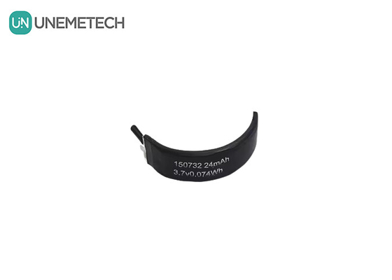 3.7V বাঁকা লিপো ব্যাটারি 150732 মিনিট ক্ষমতা 22mAh বিশেষ আকৃতির লিপো ব্যাটারি একক কোষ
