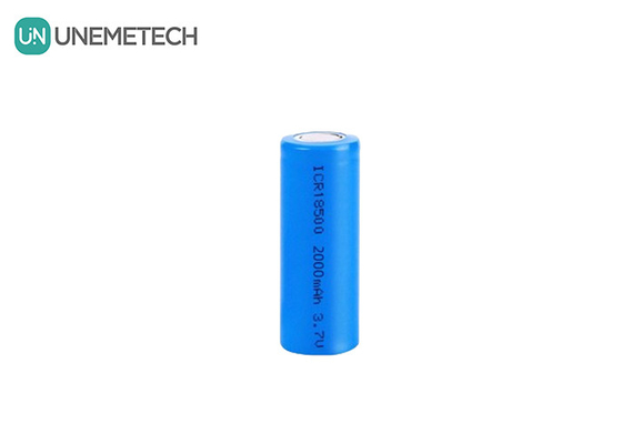 3.7V 18500 লিথিয়াম আয়ন ব্যাটারি 2000mAh রিচার্জেবল সিলিন্ডারিকাল