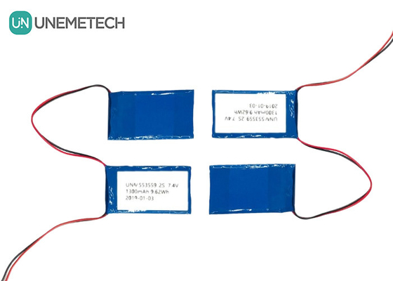 2C উচ্চ স্রাব হার লিপো ব্যাটারি প্যাক 553559 7.4V 1300mAh 2S কৃত্রিম অঙ্গ জন্য