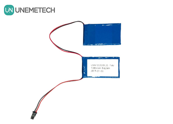 2C উচ্চ স্রাব হার লিপো ব্যাটারি প্যাক 553559 7.4V 1300mAh 2S কৃত্রিম অঙ্গ জন্য