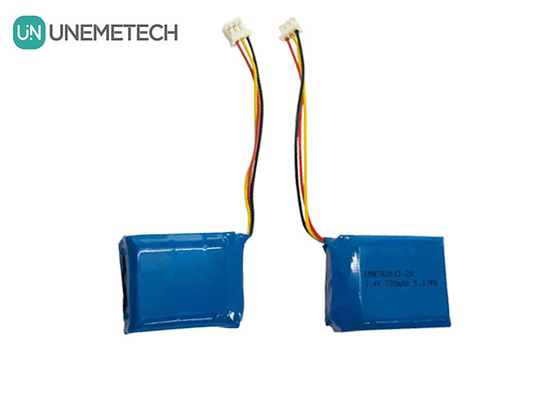 2S 7.4V লি-পলিমার ব্যাটারি প্যাক 782632 720mAh কাস্টম লিপো ব্যাটারি প্যাক
