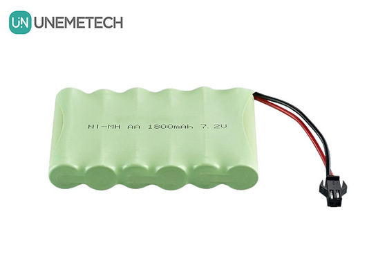 7.2V NiMH ব্যাটারি প্যাক 1800mAh দূরবর্তী নিয়ন্ত্রণ গাড়ির জন্য নিকেল ধাতু হাইড্রাইড ব্যাটারি