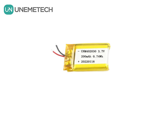 ইলেকট্রনিক পণ্যের জন্য ছোট আকারের 402030 3.7V 200mAh রিচার্জযোগ্য লিপো ব্যাটারি