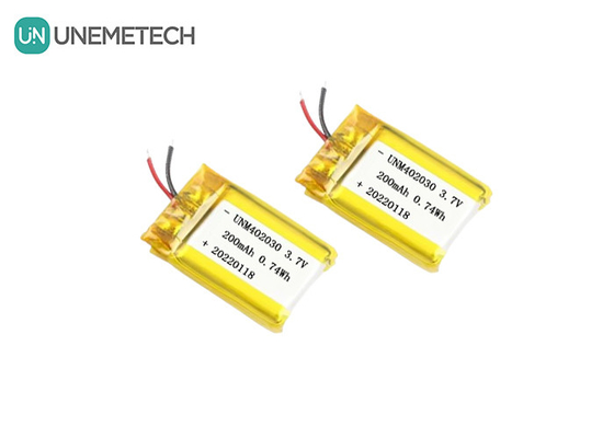 ইলেকট্রনিক পণ্যের জন্য ছোট আকারের 402030 3.7V 200mAh রিচার্জযোগ্য লিপো ব্যাটারি