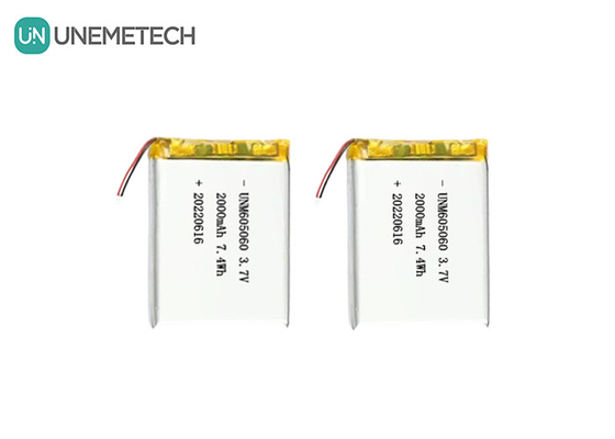 UNEMETECH 605060 2000mAh পলিমার লিথিয়াম ব্যাটারি 3.7V সৌন্দর্য যন্ত্র পুনরায় চার্জযোগ্য ব্যাটারি