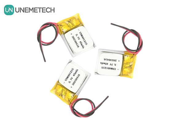 আল্ট্রা থিন লিথিয়াম পলিমার ব্যাটারি 401215 3.7V 45mAh জিপিএস ট্র্যাকারের জন্য লি পো ব্যাটারি