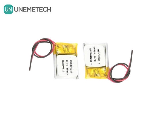 আল্ট্রা থিন লিথিয়াম পলিমার ব্যাটারি 401215 3.7V 45mAh জিপিএস ট্র্যাকারের জন্য লি পো ব্যাটারি