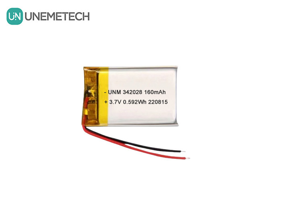 ব্লুটুথ ব্যাটারি 160mAh 3.7V রিচার্জযোগ্য লিথিয়াম পলিমার আইওন ব্যাটারি 342028 ট্র্যাকারের জন্য
