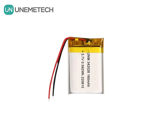 ব্লুটুথ ব্যাটারি 160mAh 3.7V রিচার্জযোগ্য লিথিয়াম পলিমার আইওন ব্যাটারি 342028 ট্র্যাকারের জন্য