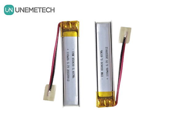 যথার্থ নকশা 3.7V 110mAh LiPo ব্যাটারি রিচার্জযোগ্য লিথিয়াম পলিমার ব্যাটারি 450839
