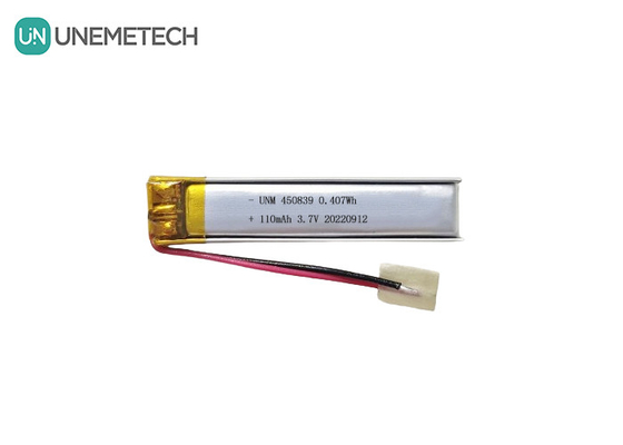 যথার্থ নকশা 3.7V 110mAh LiPo ব্যাটারি রিচার্জযোগ্য লিথিয়াম পলিমার ব্যাটারি 450839