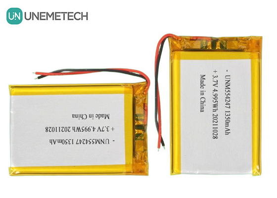 3.7V 1350mAh রিচার্জযোগ্য লি-আয়ন পলিমার ব্যাটারি প্যাক 554247 মিনি ড্রোনের জন্য