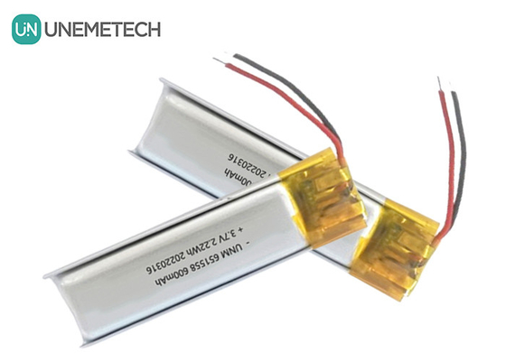 সৌন্দর্য ও মেকআপ ব্যাটারি সরবরাহকারী 600mAh 3.7V লিপো ব্যাটারি 651558 চুল অপসারণের জন্য
