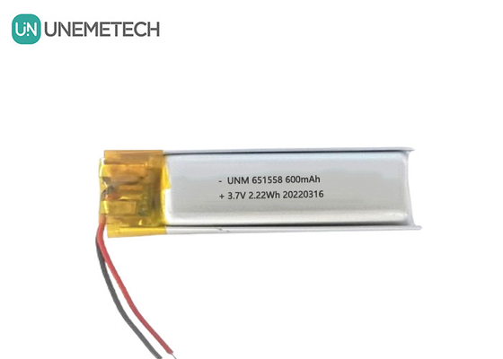 সৌন্দর্য ও মেকআপ ব্যাটারি সরবরাহকারী 600mAh 3.7V লিপো ব্যাটারি 651558 চুল অপসারণের জন্য