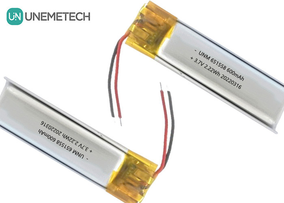 সৌন্দর্য ও মেকআপ ব্যাটারি সরবরাহকারী 600mAh 3.7V লিপো ব্যাটারি 651558 চুল অপসারণের জন্য