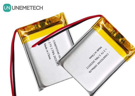 লিপো ব্যাটারি 1000mAh 703540 ইলেকট্রনিক পণ্যের জন্য 3.7V রিচার্জেবল লি পলিমার ব্যাটারি