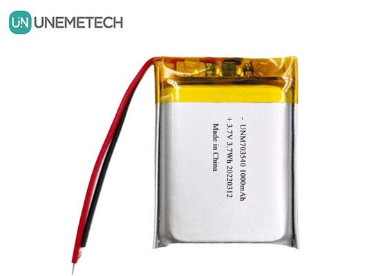 লিপো ব্যাটারি 1000mAh 703540 ইলেকট্রনিক পণ্যের জন্য 3.7V রিচার্জেবল লি পলিমার ব্যাটারি