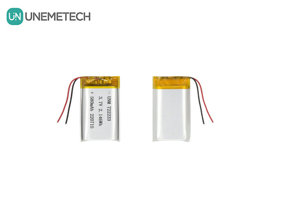 লিথিয়াম পলিমার ব্যাটারি 722233 3.7V 580mAh LiPo ব্যাটারি চীন থেকে প্রস্তুতকারক