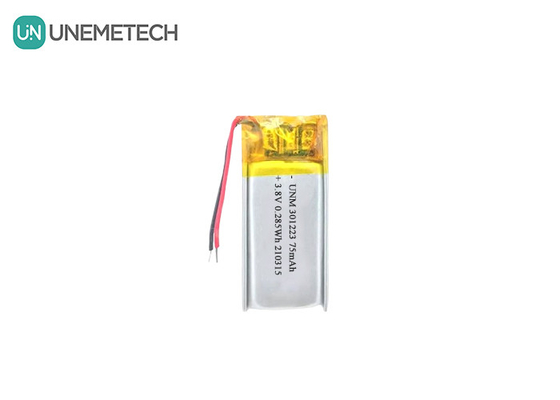 3.8V 75mAh লিথিয়াম আয়ন পলিমার ব্যাটারি 321223 ইলেকট্রনিক পেনের জন্য ছোট লিপো ব্যাটারি