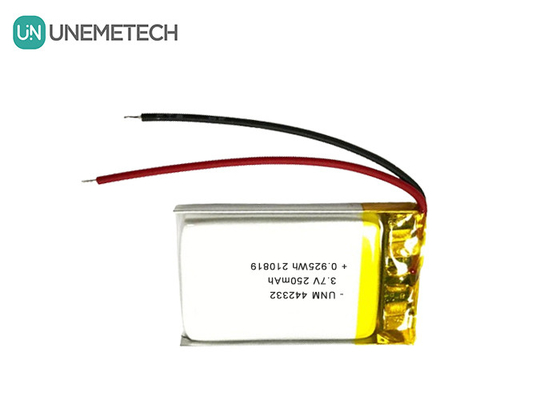 3.7V 250mAh লিপো রিচার্জেবল ব্যাটারি 442332 পোর্টেবল ইলেকট্রনিক ওয়েল জন্য