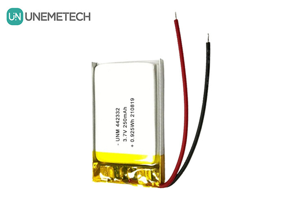 3.7V 250mAh লিপো রিচার্জেবল ব্যাটারি 442332 পোর্টেবল ইলেকট্রনিক ওয়েল জন্য