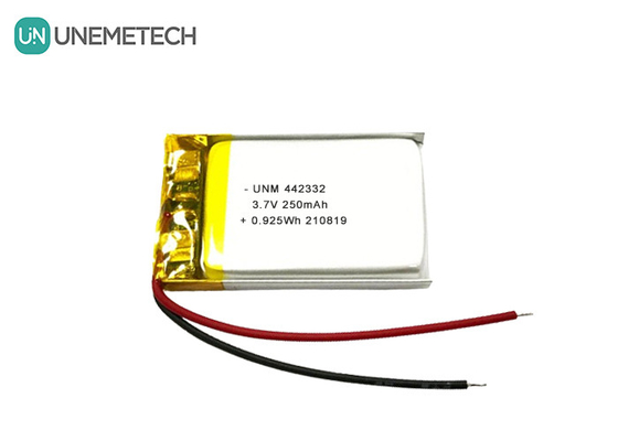 3.7V 250mAh লিপো রিচার্জেবল ব্যাটারি 442332 পোর্টেবল ইলেকট্রনিক ওয়েল জন্য