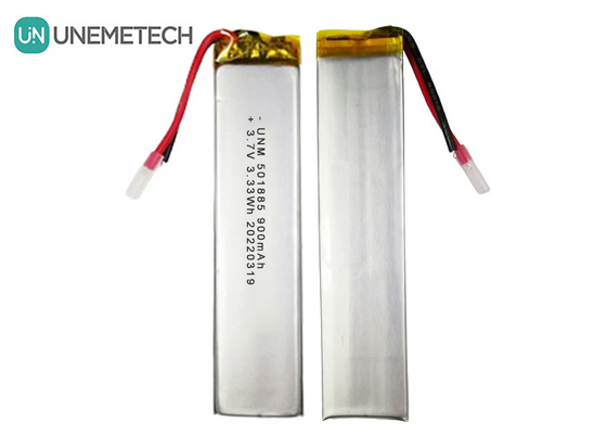 3.7V 900mAh লিপো ব্যাটারি আয়তক্ষেত্রাকার লিথিয়াম পলিমার ব্যাটারি 501885 ক্ষুদ্রতম Cemera জন্য