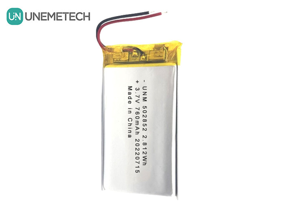 3.7V 760mAh লিথিয়াম-আয়ন পলিমার রিচার্জেবল ব্যাটারি 502852 এলইডি লাইটের জন্য