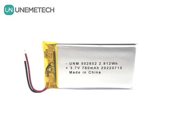3.7V 760mAh লিথিয়াম-আয়ন পলিমার রিচার্জেবল ব্যাটারি 502852 এলইডি লাইটের জন্য