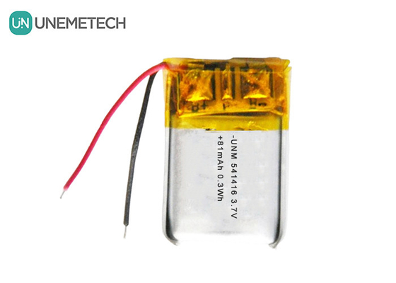 3.7V লিপো রিচার্জেবল ব্যাটারি 541416 81mAh ব্লুটুথ হেডসেটের জন্য ছোট লিপো ব্যাটারি