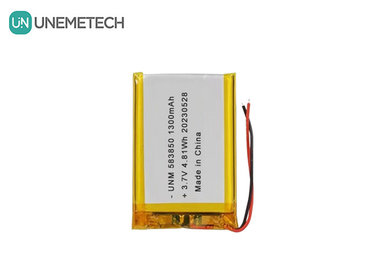 3.7V 1300mAh স্ট্যান্ডার্ড লিথিয়াম-আয়ন পলিমার ব্যাটারি 583850 ইলেকট্রনিক পণ্যের জন্য