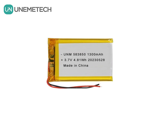 3.7V 1300mAh স্ট্যান্ডার্ড লিথিয়াম-আয়ন পলিমার ব্যাটারি 583850 ইলেকট্রনিক পণ্যের জন্য