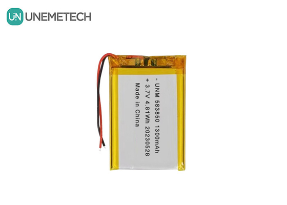 3.7V 1300mAh স্ট্যান্ডার্ড লিথিয়াম-আয়ন পলিমার ব্যাটারি 583850 ইলেকট্রনিক পণ্যের জন্য