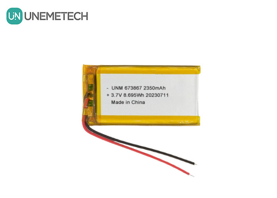 3.7V 2350mAh উচ্চ ক্ষমতা লিথিয়াম পলিমার ব্যাটারি 673867 পাওয়ার ব্যাংক জন্য