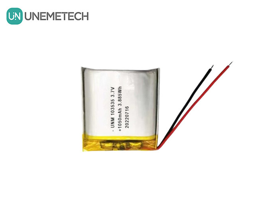 3.7V 1050mAh কাস্টম কমপ্যাক্ট ডিজাইন লিপো ব্যাটারি 103535 মিনিয়েচার প্রজেক্টরগুলির জন্য