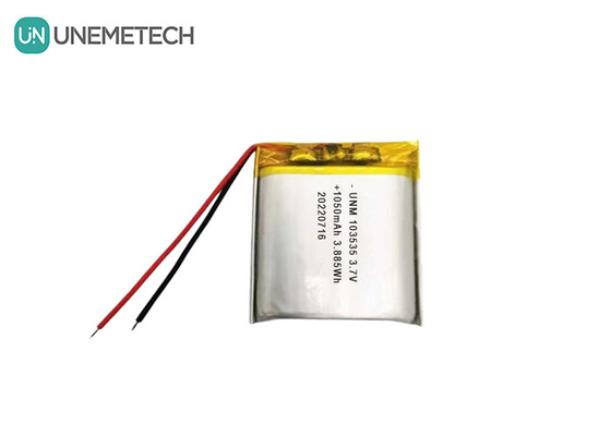 3.7V 1050mAh কাস্টম কমপ্যাক্ট ডিজাইন লিপো ব্যাটারি 103535 মিনিয়েচার প্রজেক্টরগুলির জন্য