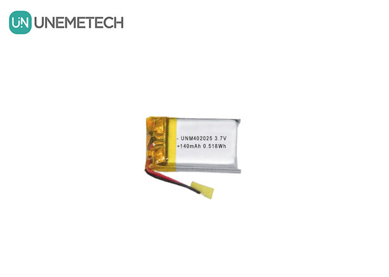 3.7V 140mAh 402025 রিচার্জযোগ্য ব্যাটারি কম্প্যাক্ট ম্যাসেজারের জন্য লিপো ব্যাটারি