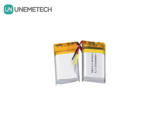 3.7V 140mAh 402025 রিচার্জযোগ্য ব্যাটারি কম্প্যাক্ট ম্যাসেজারের জন্য লিপো ব্যাটারি