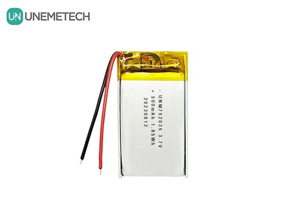 3.7V 500mAh 752035 রিমোট কন্ট্রোলের জন্য উন্নত লিথিয়াম পলিমার ব্যাটারি