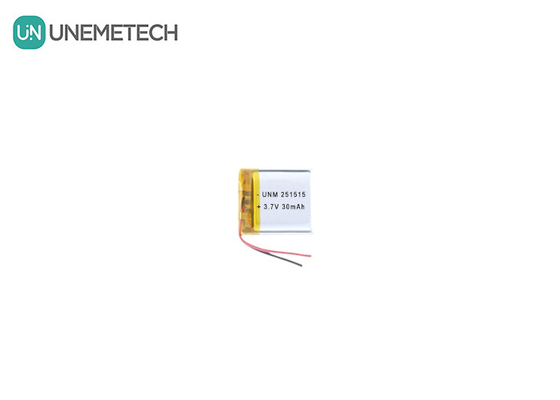 3.7V 30mAh 251515 ছোট ইলেকট্রনিক থার্মোমিটারের জন্য ছোট লাইটওয়েট লিপো ব্যাটারি