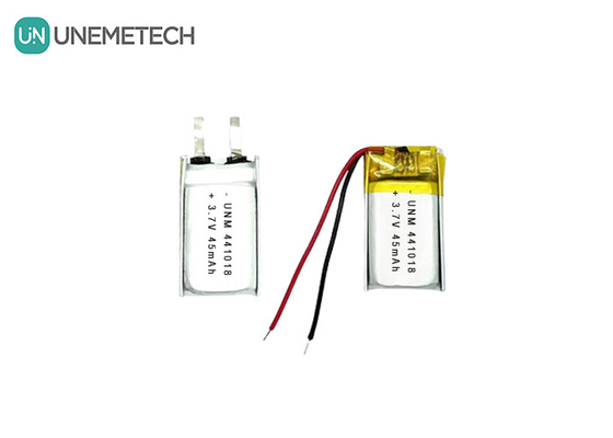 3.7V 45mAh স্মার্ট গ্লাসের জন্য ছোট কম ওজনের লিথিয়াম পলিমার ব্যাটারি 441018