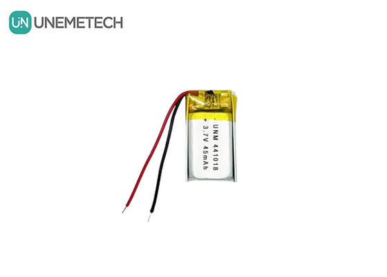 3.7V 45mAh স্মার্ট গ্লাসের জন্য ছোট কম ওজনের লিথিয়াম পলিমার ব্যাটারি 441018