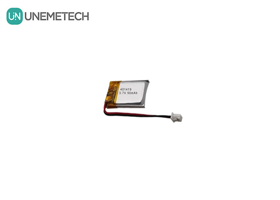 3.7V 50mAh ছোট ইলেকট্রনিক ডিভাইসের জন্য লিথিয়াম পলিমার ব্যাটারি 401419