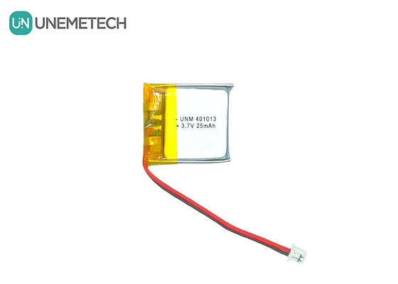 3.7V 25mAh 401013 স্মার্ট গ্লাসের জন্য রিচার্জযোগ্য অতি পাতলা পাতলা লিথিয়াম পলিমার ব্যাটারি