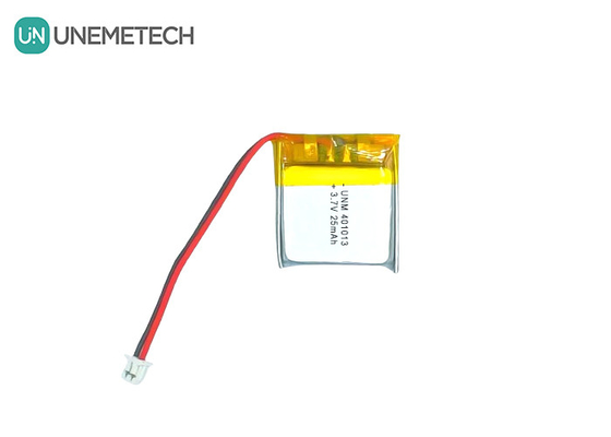 3.7V 25mAh 401013 স্মার্ট গ্লাসের জন্য রিচার্জযোগ্য অতি পাতলা পাতলা লিথিয়াম পলিমার ব্যাটারি