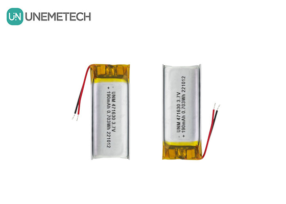 সিই সার্টিফাইড লিপো ব্যাটারি 471630 3.7V 190mAh পোর্টেবল ইলেকট্রনিক্সের জন্য লি-পলিমার ব্যাটারি
