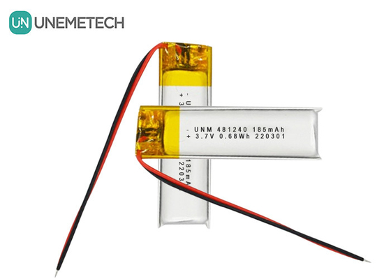 3.7V 185mAh 481240 লিথিয়াম আয়ন এবং লিথিয়াম পলিমার ব্যাটারি গাড়ি ডিভিআরগুলির জন্য